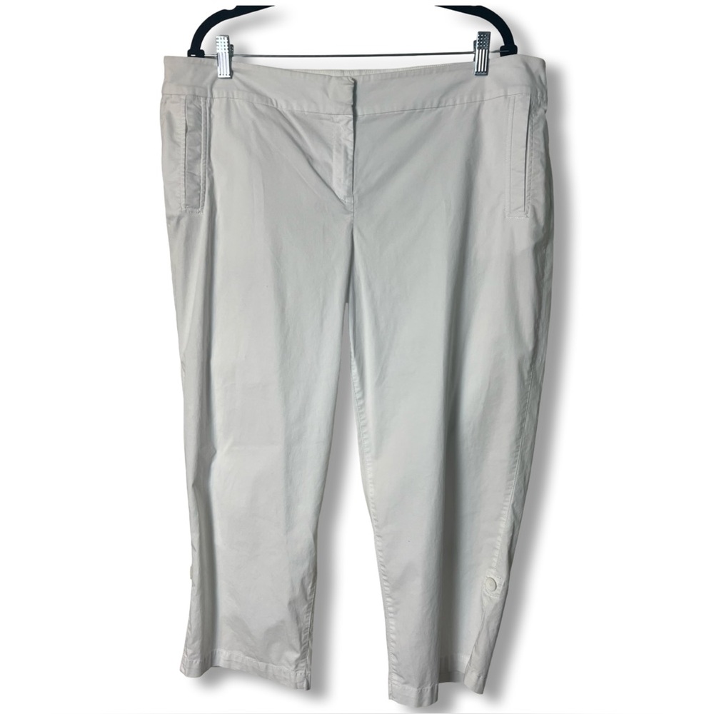 Eileen Fisher Women’s White Crop Pants Organic Cotton Tencel Sz. XL